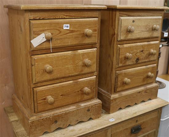 A pair of pine bedside chests, W.46cm